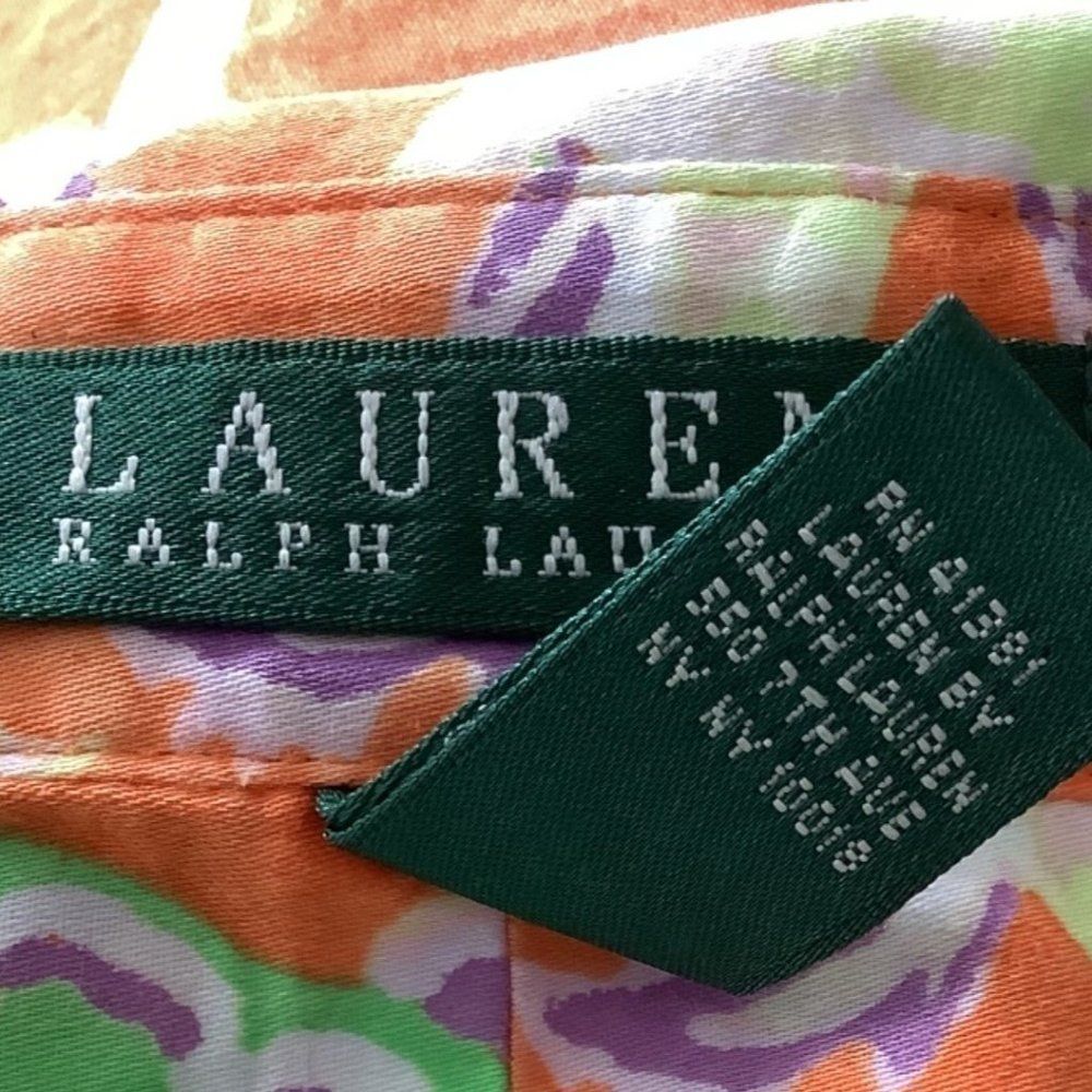 Lauren Ralph Lauren Paisley Print Button Up Shirt Relaxed Fit SZ L 100% Cotton - Picture 5 of 8